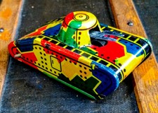 Antique Pre-war Taiyo Shokai Rainbow Tank Tin Toy Windup/*SpArKLiNg* WORKS