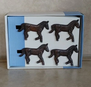 Equestrian Horse Napkin Rings Metal Set Of 4 Studio Nova Pony - Bild 1 von 11