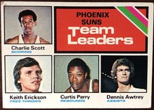 1975-76 TOPPS PHOENIX SUNS TEAM LEADERS  # 130 Feat.  Charlie Scott