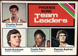 1975-76 TOPPS PHOENIX SUNS TEAM LEADERS  # 130 Feat.  Charlie Scott