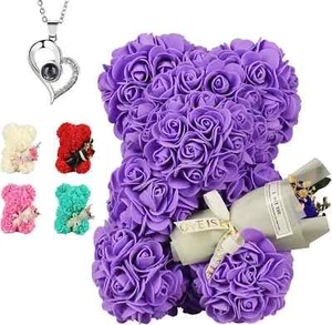 Valentines Day Gifts for Her Rose Bear Gifts for Women Mom, Rose Teddy Bear Birt - Picture 1 of 8