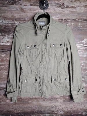 Jaqueta de lona Converse One Star cáqui bronzeada com zíper frontal tamanho P safári - Imagem 1 de 4