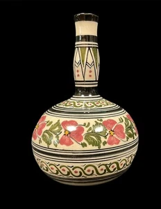 *Turkish Art Pottery Vase hand made/painted floral - Picture 1 of 7