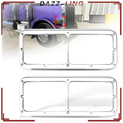 Par de biseles de faros cromados de 12" para Kenworth T600 Peterbilt 378 379 lado derecho+derecho Foto 1 de 4