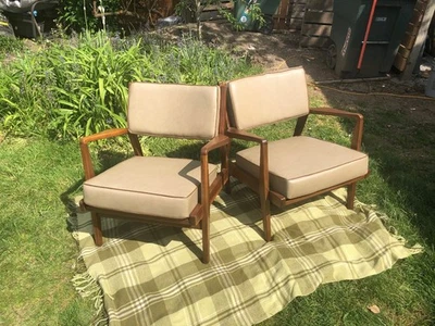 Cadeiras lounge Jens Risom U430 meados do século (par) - Imagem 1 de 4