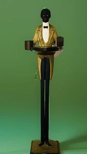 Vintage Cast Iron Man Tall Butler Aschenbecher Bell Hop Stand Up Aschenbecher, selten - Bild 1 von 8