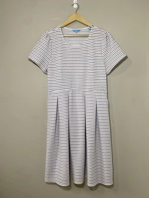 Draper James RSVP платье с коротким рукавом женщин XL текстурированный красный белый синий в полоску - Изображение 1 из 4