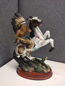 American Native Indian On Horse Back Figurine. Very Detailed Free UK Postage - Picture 1 of 12