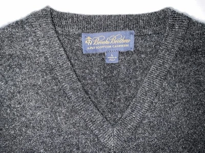 Свитер Brooks Brothers 100% кашемир уголь v-образным вырезом - размер большой - Изображение 1 из 4