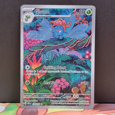 Gloom 198/197 Obsidian Flames Illustration Rare Full Art Pokemon Lightly Played  - Image 1 of 2
