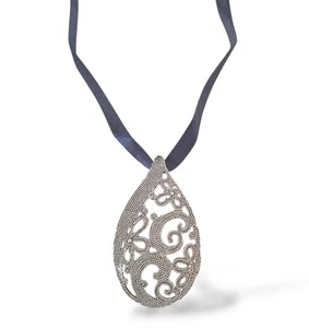 Collana da Donna con Pendente a Goccia in Filigrana Sarda Artigianato in Argento - Foto 1 di 3