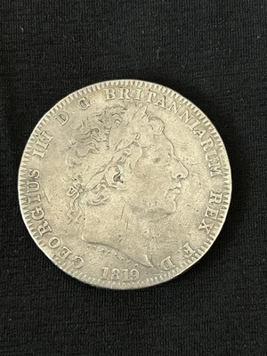 ИЗЯЩНЫЙ! 1819 Британская корона Георга III LIX на краю - Изображение 1 из 4