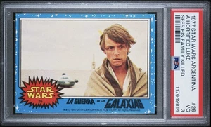 1977 STAR WARS ARGENTINA STANI #26 LUKE SKYWALKER SEES FAMILY KILLED PSA GRADED! - Picture 1 of 2