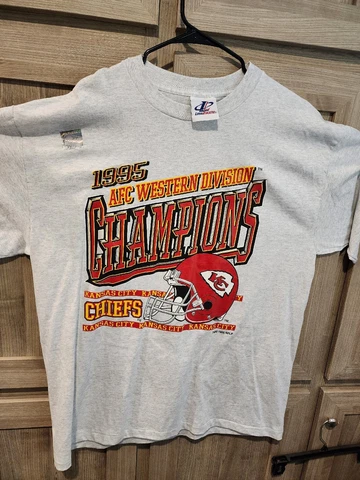 Vintage 1995 Kansas City Chiefs Division Champions NFL T-Shirt XL single stitch Cover