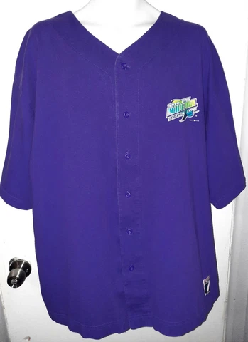 Tampa Bay Devil Rays Inaugural Season 98 Purple Cotton Logo 7 Mens Jersey Sz XL Cover