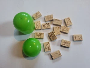 Figuras de huevo Ü, rompecabezas de madera + cápsula de huevo verde original 1977 - Imagen 1 de 1