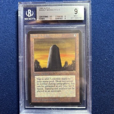 MTG Alpha Basalt Monolith BGS 9 Quad++ MINT (9.5 centering, edges)  1993 - Image 1 of 2