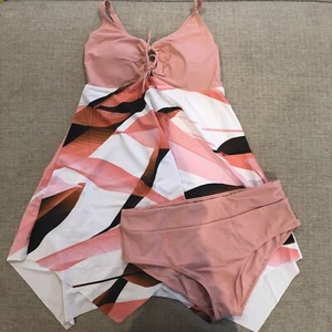 NAFLEAP Two Piece Swimsuit Tankini Top Bikini Bottom Women’s Size XXL Floral - Picture 1 of 7