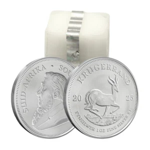 2025 1 oz South African Silver Krugerrand Coin (BU - Tube of 25) - Picture 1 of 3
