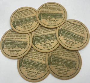 Vtg coasters GERMAN AMERICAN IMPORT HOUSE 4" DETROIT MI RARE 1933-1936 DONAY - Picture 1 of 6