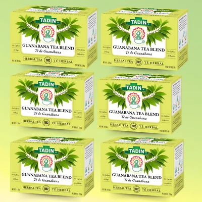 Mezcla de té de guanábana Tadin, 24 bolsas 0,76 fl oz, sin hierbas y cafeína (paquete de 6) Foto 1 de 4