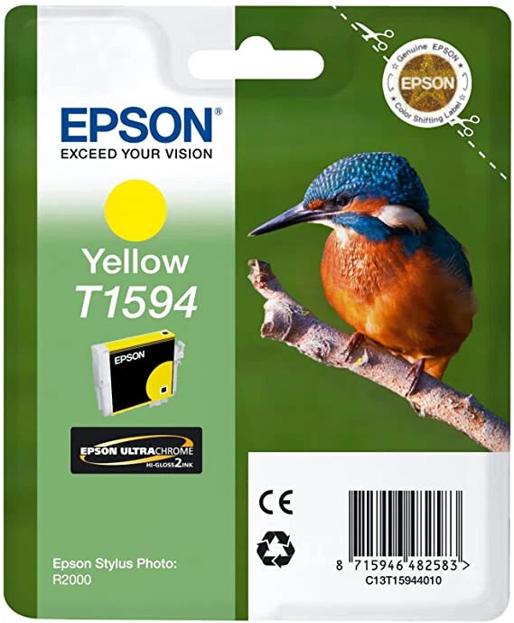 GENUINE AUTHENTIC EPSON T1594 YELLOW INK CARTRIDGE C13T15944010 - Image 1 of 1
