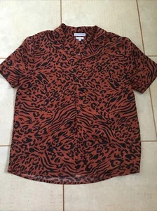 Another Influence Leopard Print Short Sleeve Sleeve Beach Hawaiian Shirt UK L - Picture 1 of 5