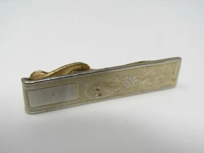 Barra de clip de corbata de flores: joyería vintage para hombre tono dorado Foto 1 de 4