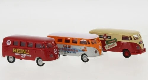 Brekina 90495 - 1/87 Set Con 3 Vw-Bulli-Modellen, IN Inserto Nord America, 1960 - Immagine 1 di 1