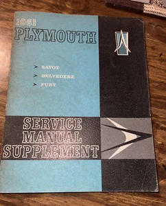 1961 Plymouth savoy Belvedere fury service manual supplement - Foto 1 di 4