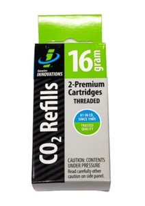 2 cilindros inflador de neumáticos de bicicleta Genuine Innovations 16 gramos de cartucho de CO2 recargas - Imagen 1 de 6
