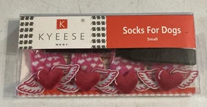 Kyeese Wear 4 Pink & Red Booties - Socks with Hearts & Wings for Dogs - Small - Picture 1 of 3
