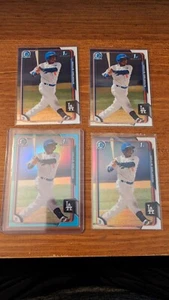 Lote de 4 tarjetas Bowman Chrome Willie Calhoun 2015 1st 2 Base 1 Aqua y 1 refractor - Imagen 1 de 2