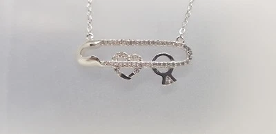 Collana  Blukapri in Argento 925 rodiato Oro Bianco mod spilla . ♥️ - Immagine 1 di 4