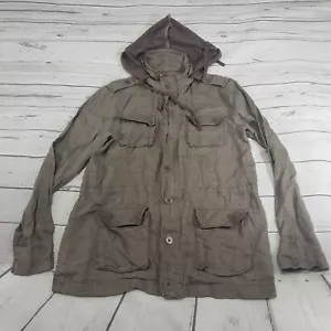 Gibson Jacket Size Small Utility Coat Hooded Linen Measurements In Description - Picture 1 of 6