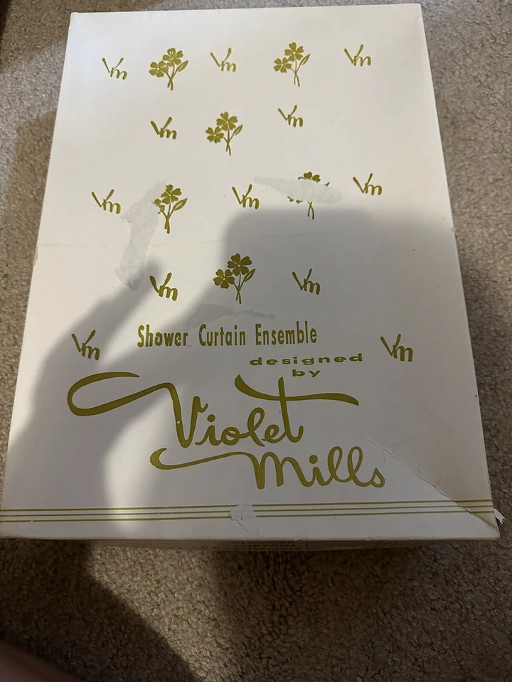 Conjunto Cortina de Ducha Vintage Violet Mills Rivoli Ruff Mediados de Siglo Moderno Foto 1 de 4