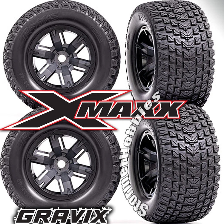 Traxxas XRT Pre-Mounted Gravix Tires (Black) (2) TRA7877