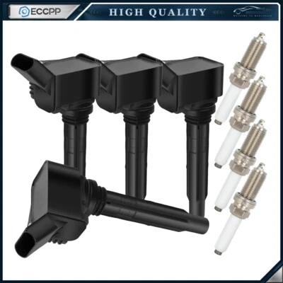 ECCPP 4 Para L4 2.0L Audi A3 A4 A5 A6 S3 L4 TT Q3 Q5 Q7 Bobina de encendido Bujía Foto 1 de 4