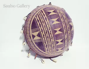 North Cameroon Fulani Society Engraved calabash hat - Picture 1 of 3
