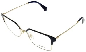 Miu Miu Eyewear Frame Women Rectangular Blue Gold MU520V UE6101 - Picture 1 of 5