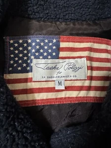 Tasha Polizzi Jacket Coat Womens Medium Blue Fleece SaddleBlanket Western Stars - Picture 1 of 7
