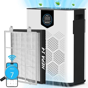 Smart Wifi Air Monitor Purifier Cleaner for Large Room 3000 Ft² Washable Filter - Picture 1 of 9