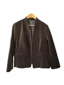 J Crew 365 Blazer Jacket Womens Sz 18 Black Velvet Lined Open Front Cotton Blend - Picture 1 of 8