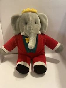 GUND Babar der Elefant Plüsch Vintage 1988 roter Anzug und Krone Stofftier Spielzeug - Bild 1 von 9