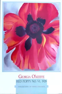 Georgia O'Keeffe Red Poppy No.VI Original 1988 Fine Art Poster 36 x 24 - Picture 1 of 1