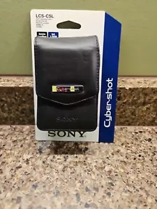 Sony Cyber-shot Soft Tragetasche Echtleder Gürtelschlaufe LCS-CSL schwarz Druckknopf - Bild 1 von 6