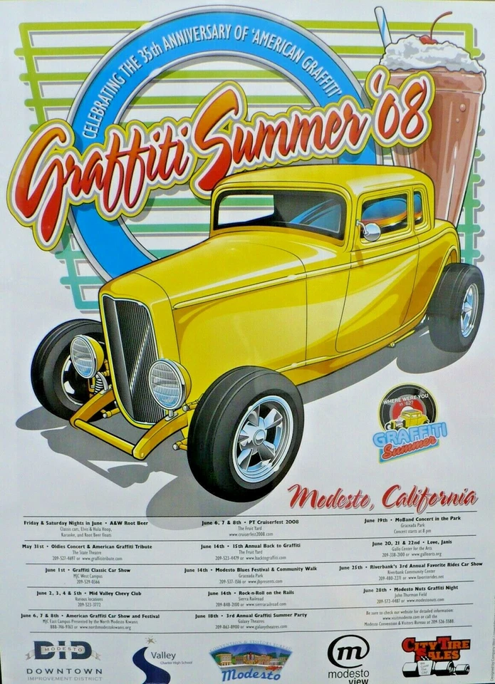 2008 MODESTO AMERICAN GRAFFITI POSTER - Image 1 of 1