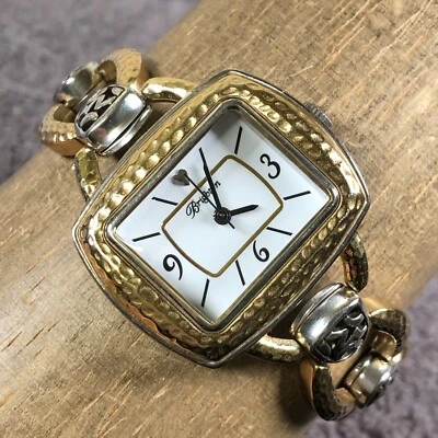 Brighton Las Vegas Mujer Vestido Tono Dorado Rectangular 33mm Cuarzo Analógico Reloj 7" Foto 1 de 4