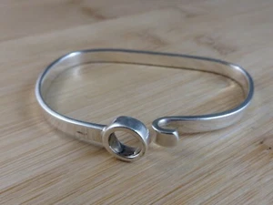 Vintage 925 Sterling Silver Bangle Charm Bracelet Latch Clasp 22.3 grams #612 - Bild 1 von 5