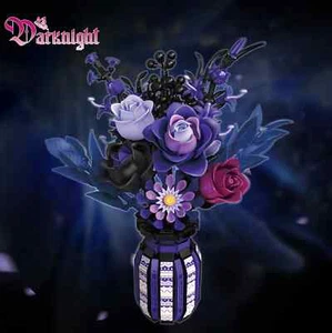 1218PCS Dark Romantico Fiore mattoncini gotico bouquet con vaso modello giocattolo H - Foto 1 di 3